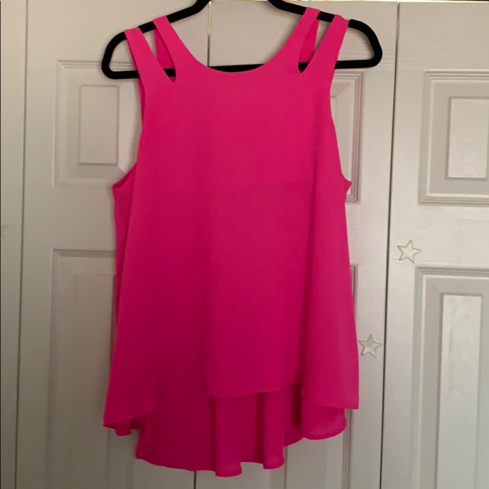 Barbie Pink Shelf-Lined Flowy Tank Top